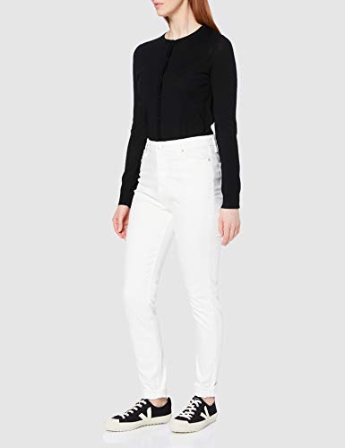 Marca Amazon - MERAKI Chaqueta de Merino Mujer Cuello Redondo, Negro (Black), 36, Label: XS