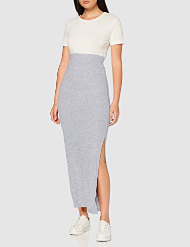 Marca Amazon - MERAKI Falda Maxi Slim Fit Mujer, Gris (Grey Marl), 48, Label: 3XL