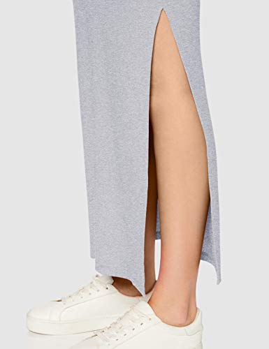 Marca Amazon - MERAKI Falda Maxi Slim Fit Mujer, Gris (Grey Marl), 48, Label: 3XL