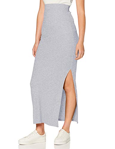 Marca Amazon - MERAKI Falda Maxi Slim Fit Mujer, Gris (Grey Marl), 48, Label: 3XL