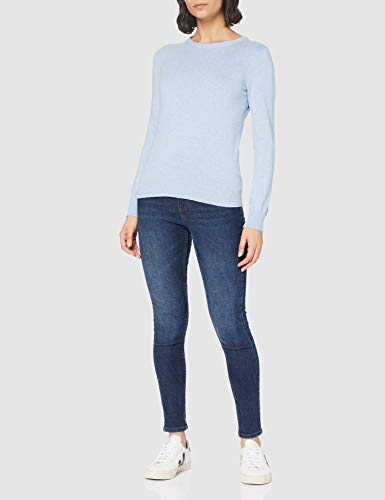 Marca Amazon - MERAKI Jersey de Algodón Mujer Cuello Redondo, Azul (Ocean Blue), 48, Label: 3XL