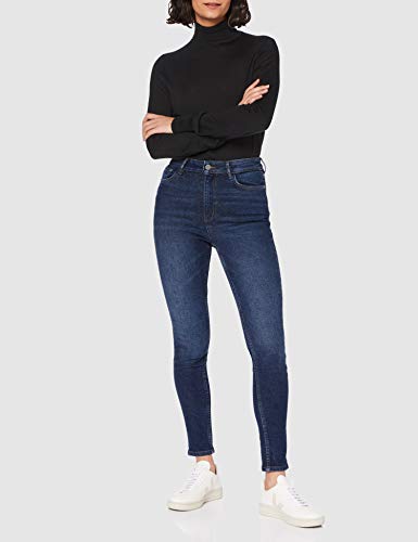 Marca Amazon - MERAKI Jersey de Merino Mujer Cuello Alto, Negro (Black), 46, Label: XXL