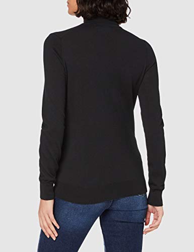 Marca Amazon - MERAKI Jersey de Merino Mujer Cuello Alto, Negro (Black), 46, Label: XXL