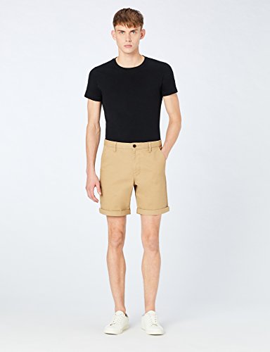 Marca Amazon - MERAKI Pantalón Cortos Chinos Hombre, 36, Tamaño del fabricante: L
