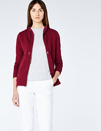 Marca Amazon - MERAKI Sudadera con Capucha y Cremallera Mujer, Rojo (Red), 36, Label: XS