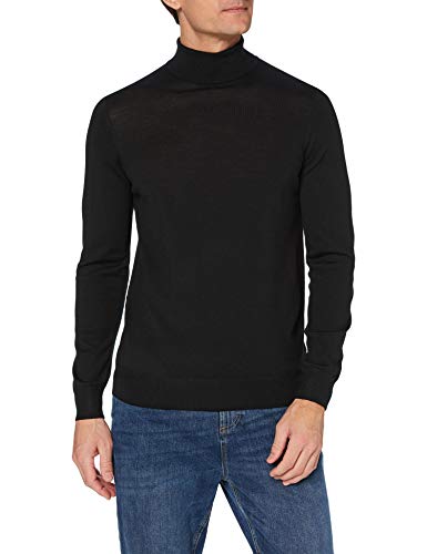 Marca Amazon - MERAKI suéter Hombre, Negro (Black), L, Label: L
