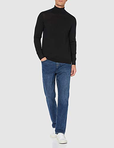 Marca Amazon - MERAKI suéter Hombre, Negro (Black), S, Label: S