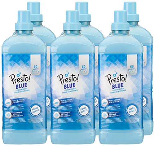 Marca Amazon - Presto! Suavizante concentrado azul, 360 lavados (6 Packs, 60 cada uno)