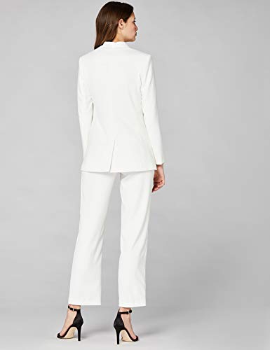 Marca Amazon - Truth & Fable Chaqueta Larga de Vestir Mujer, Blanco (Ivory), 38, Label: S