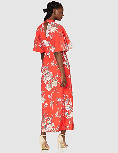 Marca Amazon - TRUTH & FABLE Vestido Mujer Estampado, Multicolor (Red), 36, Label: XS