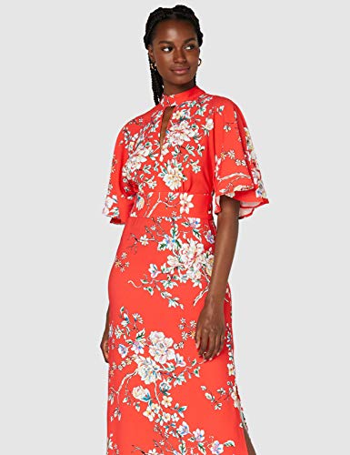 Marca Amazon - TRUTH & FABLE Vestido Mujer Estampado, Multicolor (Red), 36, Label: XS