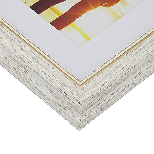 Marco de fotos de 15,2 x 20,3 cm, estilo retro, horizontal y horizontal, de pie o de pared, regalo de cumpleaños para padres, mujeres, aniversario de boda, 20,3 x 15,2 cm, color blanco