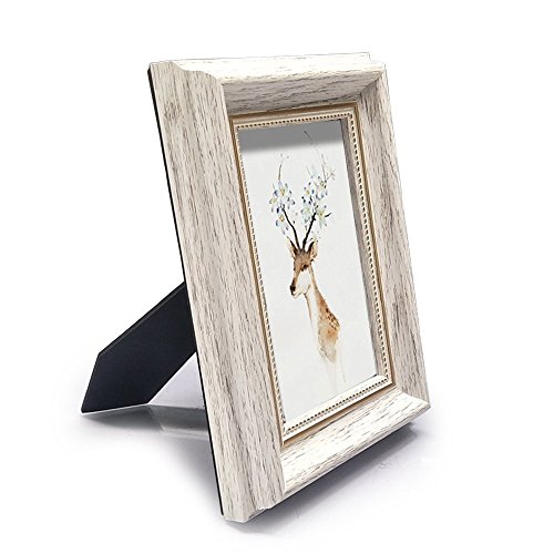 Marco de fotos de 15,2 x 20,3 cm, estilo retro, horizontal y horizontal, de pie o de pared, regalo de cumpleaños para padres, mujeres, aniversario de boda, 20,3 x 15,2 cm, color blanco