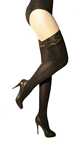 Marilyn - Medias, opacas, con punta de 9 cm, autosujeción, 100 deniers Negro (Nero) 44
