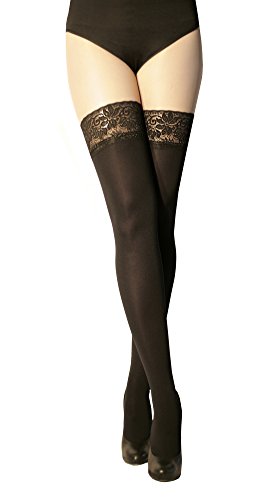 Marilyn - Medias, opacas, con punta de 9 cm, autosujeción, 100 deniers Negro (Nero) 44