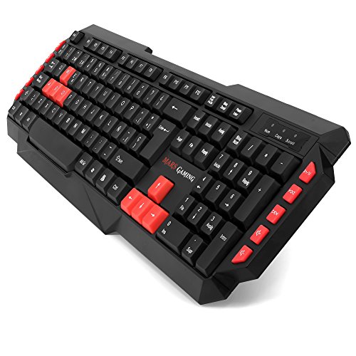 MARSGAMING Mars Gaming MRCP1, Pack 4en1 Teclado,Cascos, Ratón 2800DPI y Alfombrilla 35x25cm