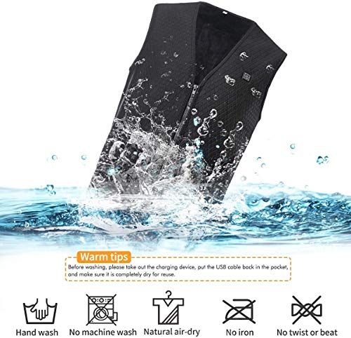 Martiount Chaleco Calefactable con Carga USB Lavable Chaleco Cálido de Invierno para Actividades Aire Libre Adecuado para Hombres y Mujeres Pesca Esquiar Caza M (Powerbank No Incluir)