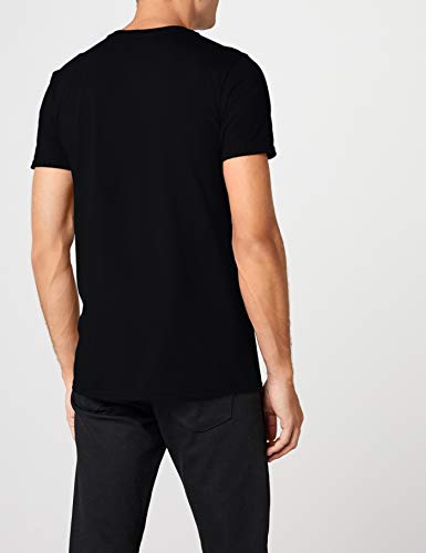 Marvel Comic Strip Logo T-Shirt Camiseta, Negro (Black), Medium para Hombre