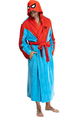 Marvel Spiderman Traje de hombres adultos Fleece Robe Albornoz - Estándar