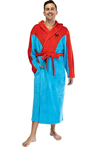 Marvel Spiderman Traje de hombres adultos Fleece Robe Albornoz - Estándar