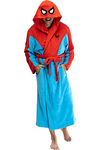Marvel Spiderman Traje de hombres adultos Fleece Robe Albornoz - Estándar