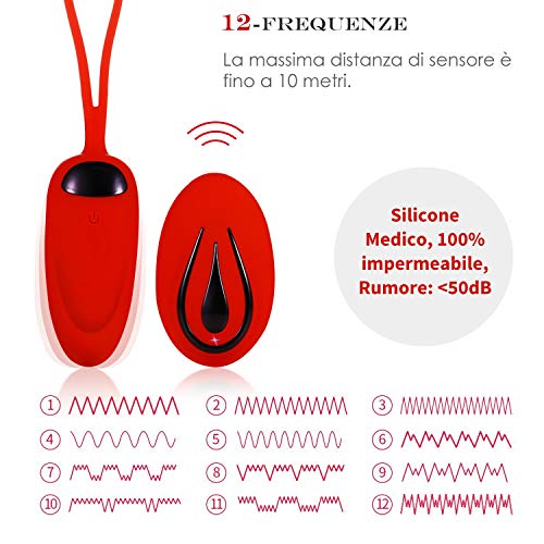 Masajeador Portátil, 12 Modos de Frecuencia, Impermeable, Carga USB, Silencioso