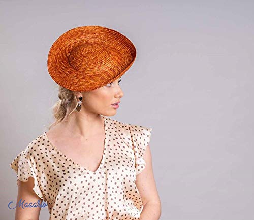 Masario Tocado de Paja Trenzada Modelo Venecia. Color Natural. Medidas 30x25cm Aprox. 1 ud. (Caldera, Las Medidas Son 30 x 25 cm Aprox.)