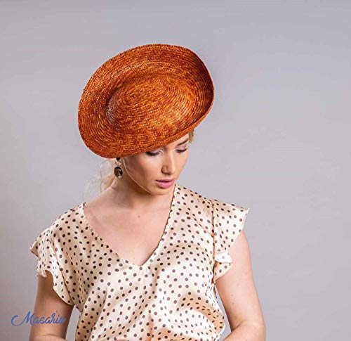 Masario Tocado de Paja Trenzada Modelo Venecia. Color Natural. Medidas 30x25cm Aprox. 1 ud. (Caldera, Las Medidas Son 30 x 25 cm Aprox.)