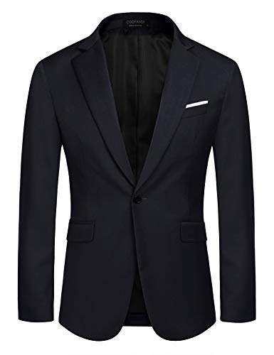 MAXMODA Blazer Hombre Slim Fit Chaqueta Blazer Casual Botón Azul Marino