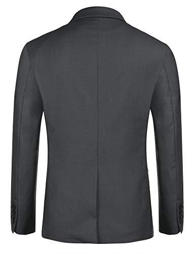 MAXMODA Blazer Hombre Slim Fit Chaqueta Blazer Casual Botón Gris