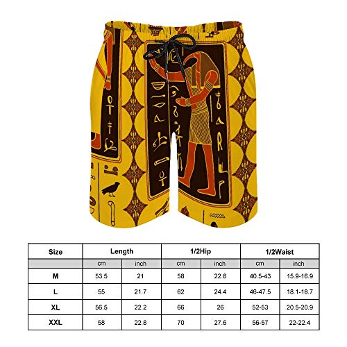 MayBlosom Pantalones cortos de playa para hombre, dioses gitanos y jeroglíficos de secado rápido, traje de baño casual hawaiano, trajes de baño con elástico