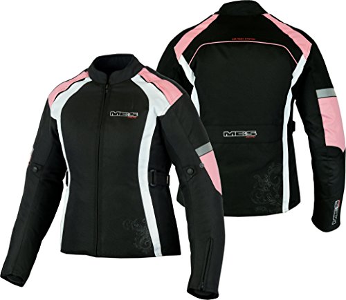 MBSmoto MJ24 Señoras Moto Moto Scooter Touring Impermeable Chaqueta textil a prueba de viento (Rosa, M)