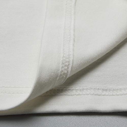 Mcilia Camiseta para Mujer Térmica Delgada de Capa Base Algodón y Modal de Manga Larga con Cuello Redondo Bajo Marfil Blanco Small (EU 34 36 38)