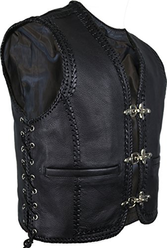 MDM Chaleco de piel de vacuno auténtica (3XL)