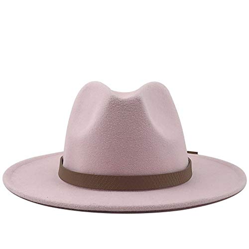 Mdsfede otoño de ala Ancha Mujeres Hombres Moda Caballero al Aire Libre Sombrero de Jazz Sombrero de Invierno Sombrero de panamá Sombrero de Fieltro retro-ROSE-56-58CM