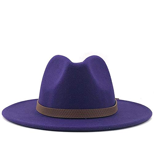 Mdsfede otoño de ala Ancha Mujeres Hombres Moda Caballero al Aire Libre Sombrero de Jazz Sombrero de Invierno Sombrero de panamá Sombrero de Fieltro retro-ROSE-56-58CM