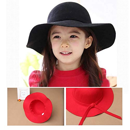 MdsfeSombrero Retro panamá para Mujer Sombrero de cúpula de ala Ancha Casual Sombrero Protector para el Sol al Aire Libre -rojo-55-58 cm