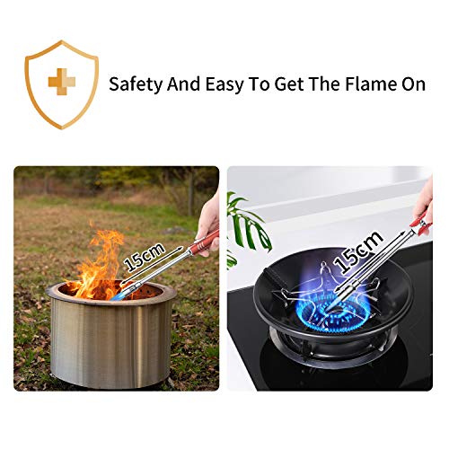 Mechero Soplete Encendedor Cocina Gas Largo 15CM Cuello Flexible 360º Recarga Gas Mechero Soplete Gas Butano para Cocina Vela Chimenea Camping Barbacoa Linternas Parrilla Fuegos Artificiales