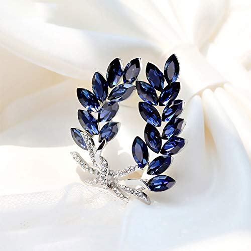Mecool Broches Pin Flor Broche Creado Cristal Broche-Azul