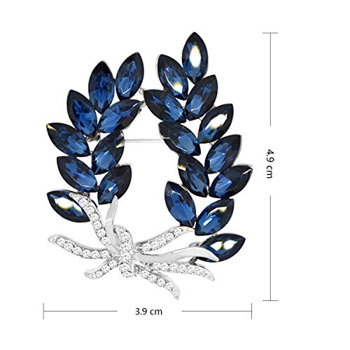 Mecool Broches Pin Flor Broche Creado Cristal Broche-Azul