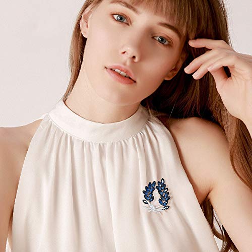 Mecool Broches Pin Flor Broche Creado Cristal Broche-Azul