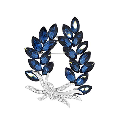 Mecool Broches Pin Flor Broche Creado Cristal Broche-Azul