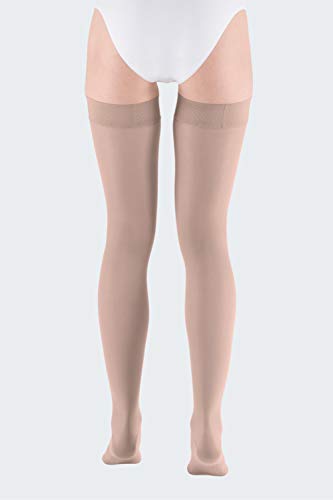 medi Mediven elegance 0269C02 - Medias de compresión para mujer con punta abierta, CCL2, banda adhesiva con puntas, cachemir, talla II normal