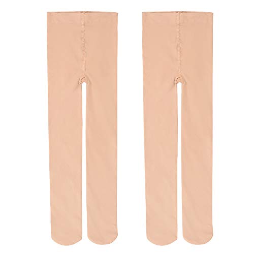 Medias de Ballet Para Niños y Adultos (Small(5-8 años), 2 Pares Beige)