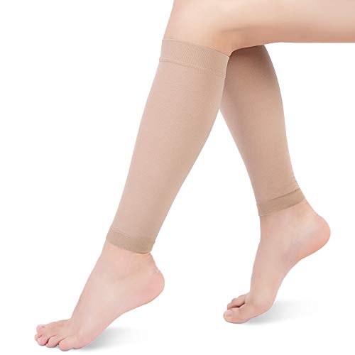 Medias de Compresión para Mujeres y Hombres, 20-30 mmHg Calcetines de Compresión Cortas, Punta Abierta, Medias Compresión Fuerte para Venas Varicosas, Edema, Embarazo, Mejora la Circulación, XL