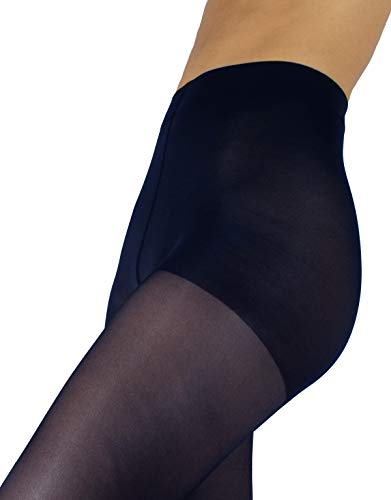 MEDIAS DE DESCANSO | PANTY COMPRESIÓN FUERTE | 70 DEN | NEGRO, NATURAL S, M, L, XL | CALCETERÍA ITALIANA | (XL, AZUL MARINO)