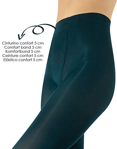 MEDIAS DE INVIERNO | PANTYS TUPIDOS DE COLORES | 80 DEN | M, L, XL | CALCETERÍA ITALIANA | (L, Mystic Green)