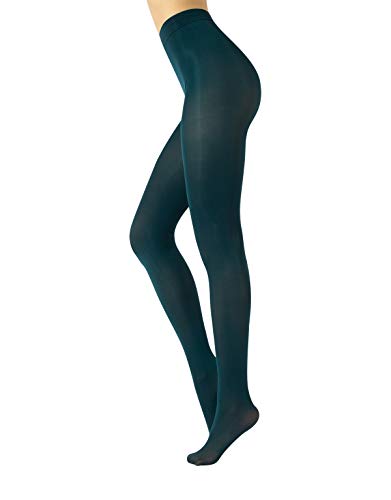 MEDIAS DE INVIERNO | PANTYS TUPIDOS DE COLORES | 80 DEN | M, L, XL | CALCETERÍA ITALIANA | (L, Mystic Green)