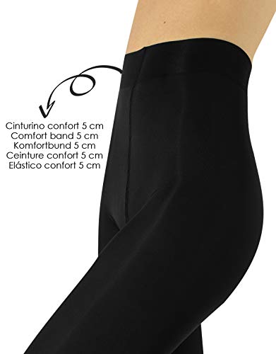 MEDIAS DE INVIERNO | PANTYS TUPIDOS DE COLORES | 80 DEN | M, L, XL | CALCETERÍA ITALIANA | (XL, Negro)
