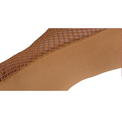 Medias de red, ideal para mujeres, tono bronceado marrón, ajustadas, para bailarinas profesionales, mujer, canela